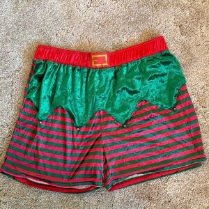 Holiday MAD Engine Green and Red Striped  Shorts